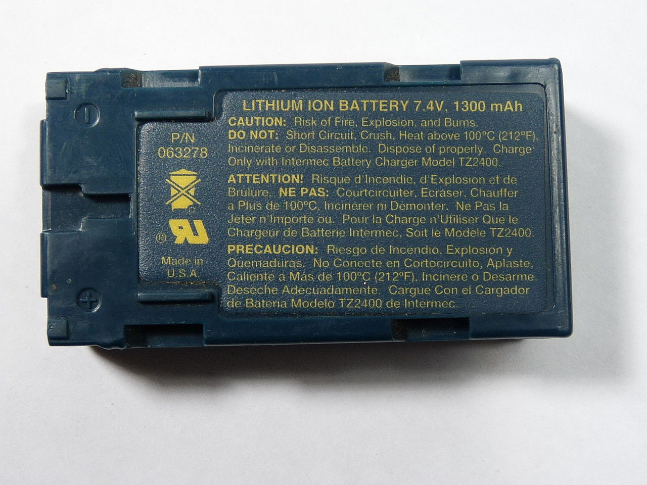 Intermec 063278 Rechargeable Lithium Ion Battery 7.4V 1300mAh USED