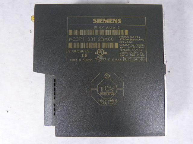Siemens 6EP1-331-2BA00 Power Supply 2Amp 120/230VAC USED