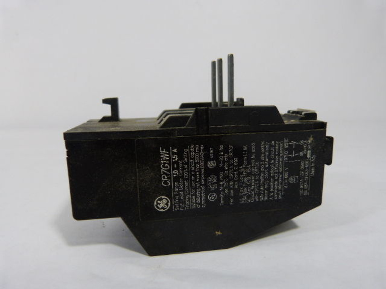 General Electric CR7G1WF Overload Relay 1 - 1.5 Amp USED