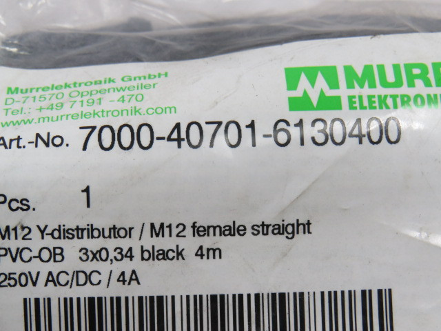 Murrelektronik 7000-40701-6130400 M12 Y-Distributor Male/Female Straight ! NWB !