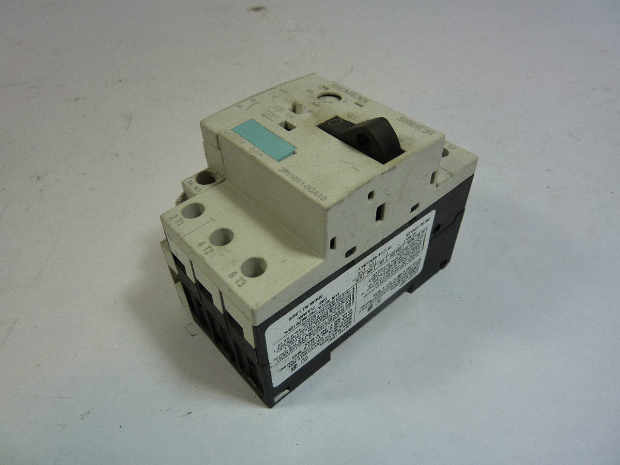 Siemens 3RV1011-0GA10 Starter Protector 0.63 Amp USED