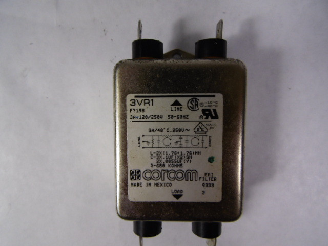 Corcom 3VR1 Power Line Filter 3amp 700UA USED
