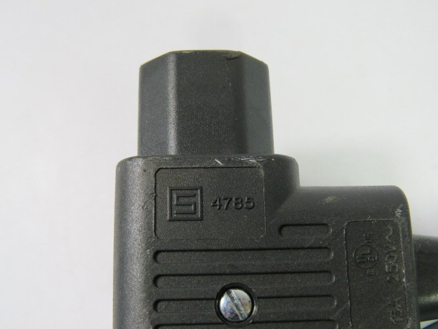 Schurter 4785 Angled Plug Connector 10/15A 250VAC 50/60Hz 12’6” Cable USED