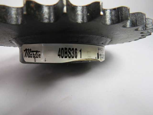 Martin 40BS36-1 Roller Chain Sprocket 1" Bore 36 Teeth 40 Chain 1/2" Pitch USED