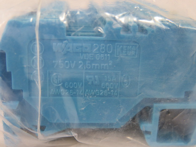 Wago 280-904 Terminal Block Lot of 14 BLUE USED