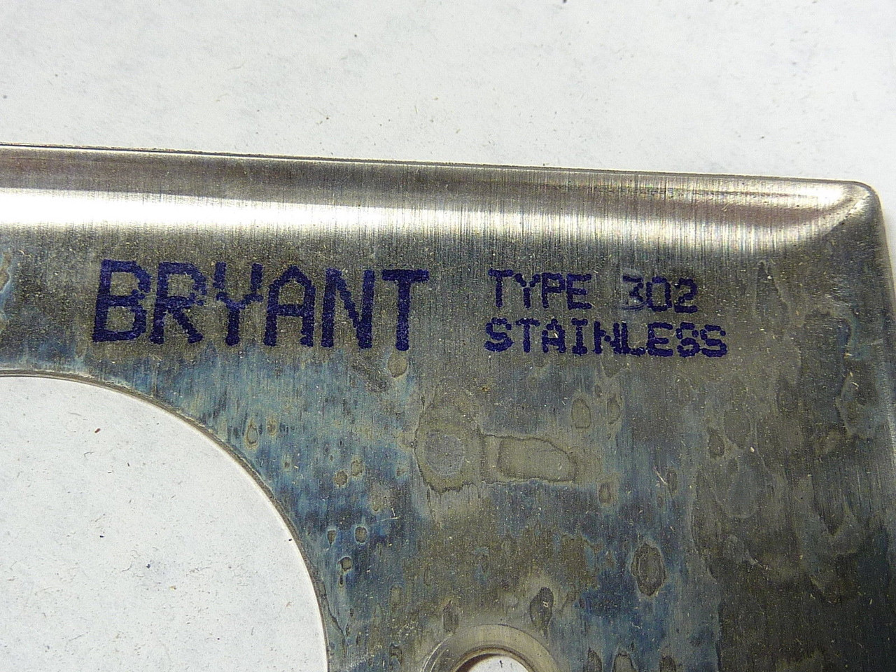 Bryant Type 302 Switch Plate Stainless Steel USED