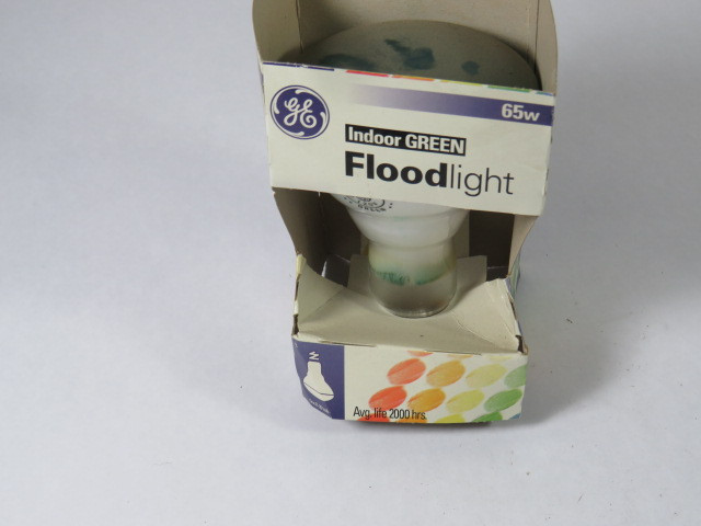 General Electric 26642 Indoor Flood Light 75W (65WM) 120V 2000Hrs GREEN NEW