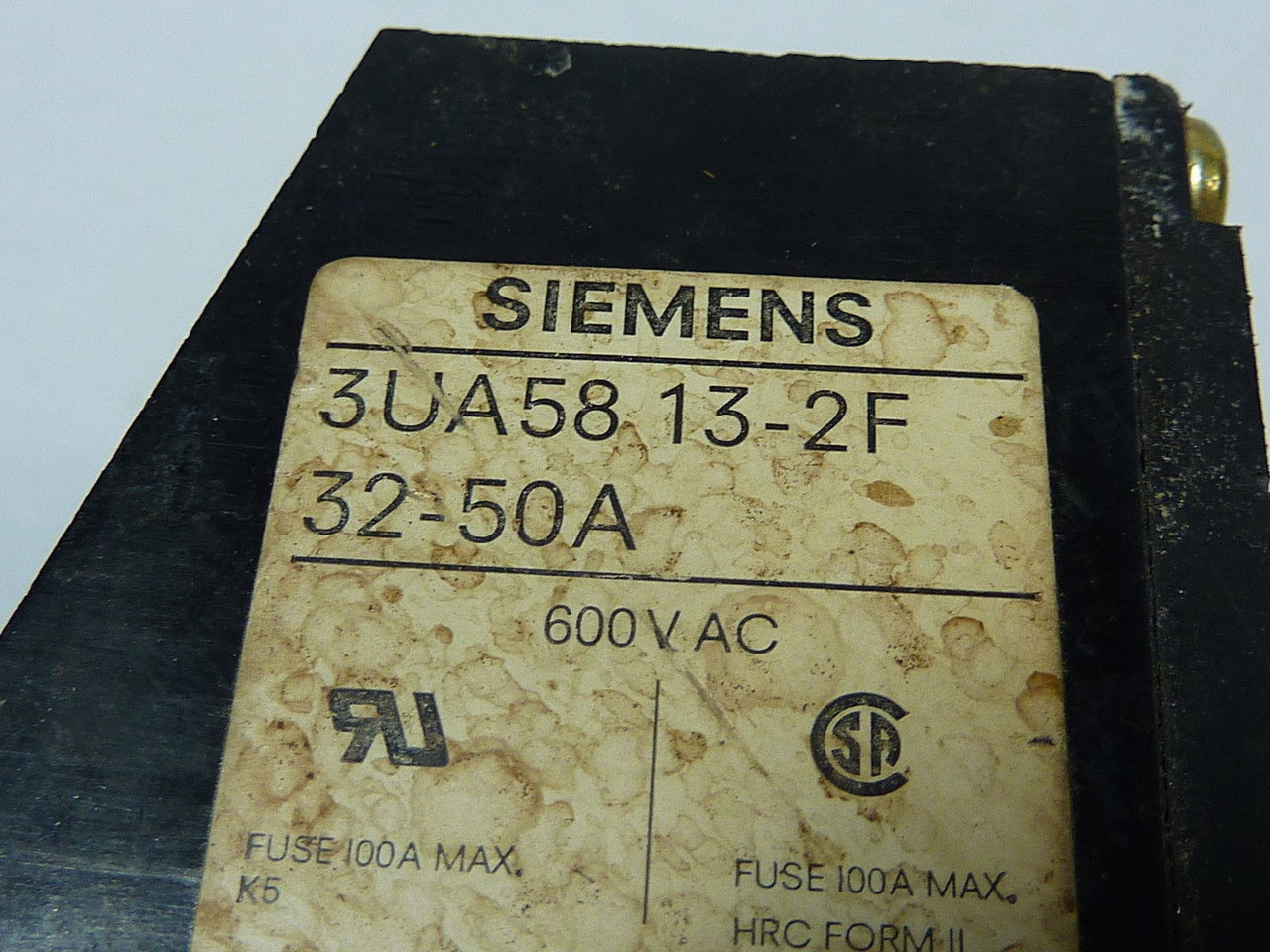 Siemens 3UA58-13-2F Overload Relay 32-50A USED