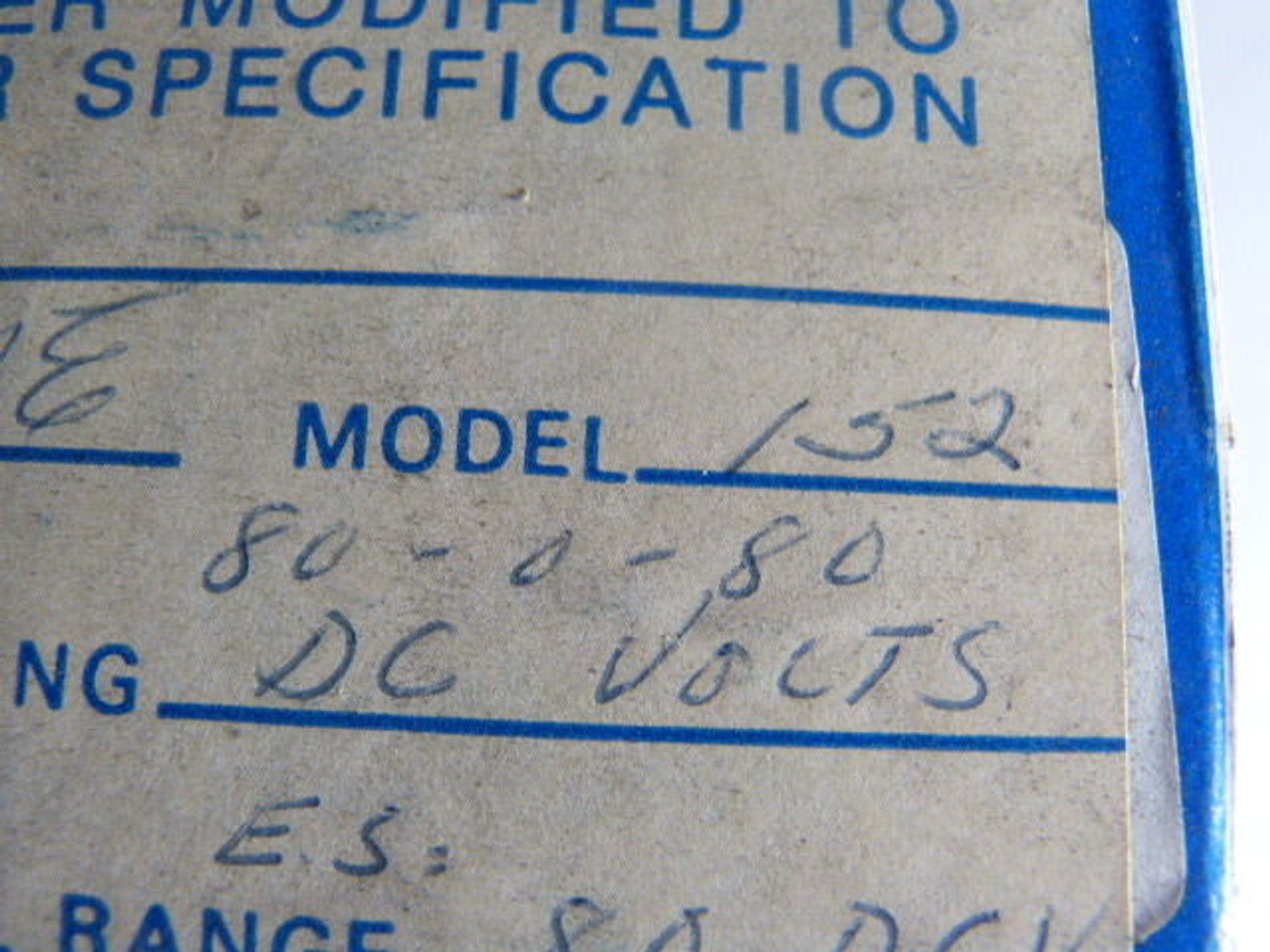 General Electric 152-80-0-80 DC Panel Meter 80-0-80 Volt Range ! NEW !