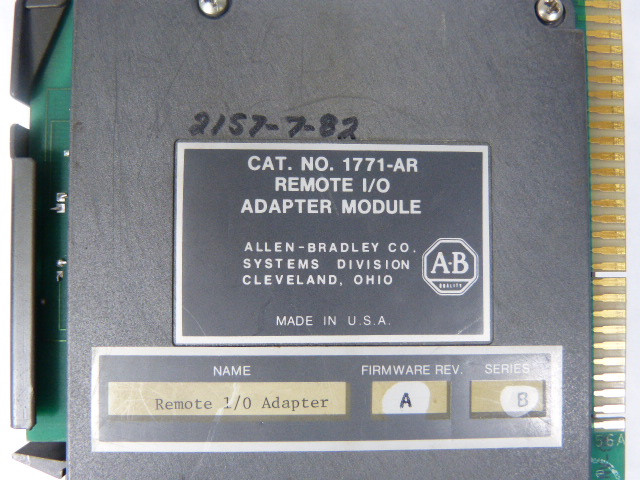 Allen-Bradley 1771-AR Rev. A Series B Remote I/O Adapter Module USED