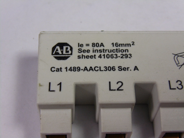 Allen-Bradley 1489-AACL306 Bus Bar 3 Phase 6 Pole USED