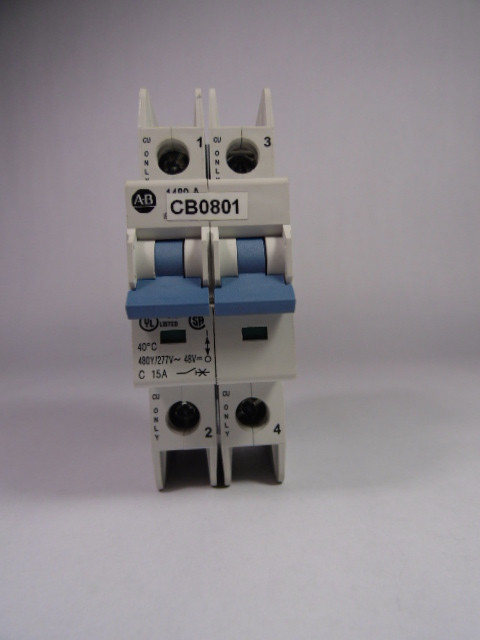 Allen-Bradley 1489-A2C150 Series A Circuit Breaker 15A 480Y/277VAC 2P USED