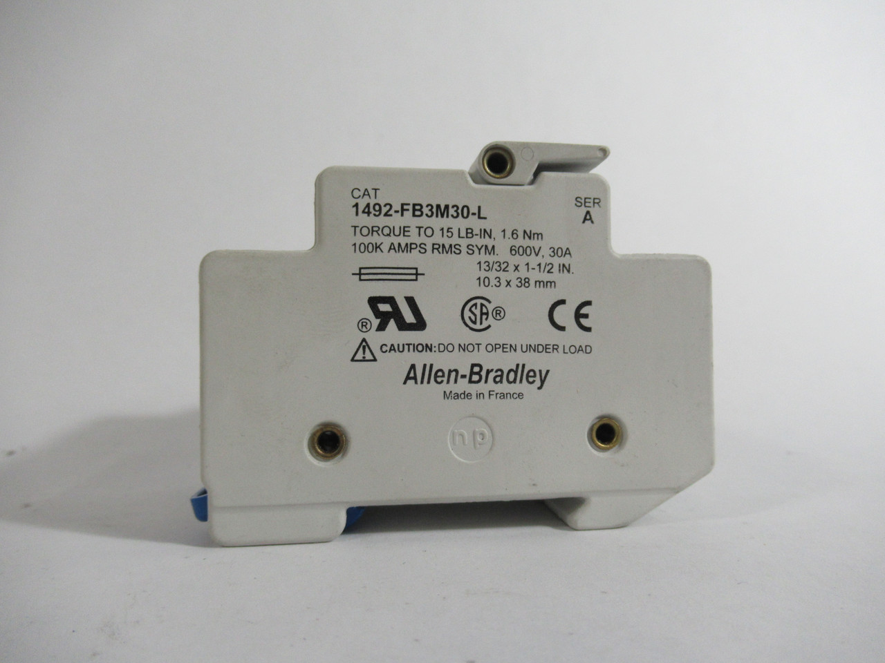 Allen-Bradley 1492-FB3M0-L Class CC Fuse Holder Series A 600V USED