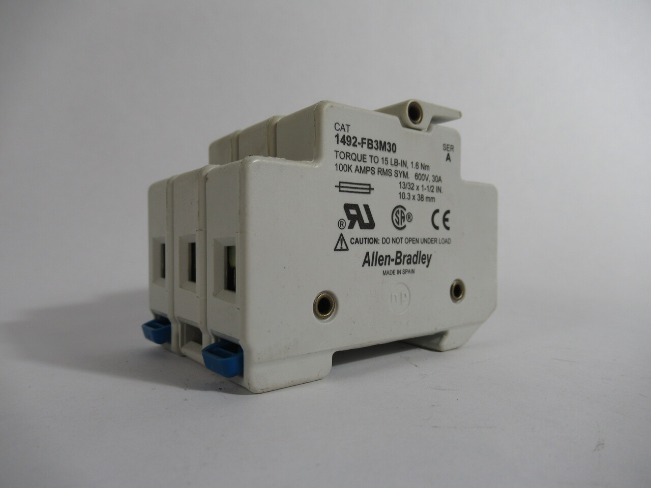 Allen-Bradley 1492-FB3M30 Class CC Fuse Holder 600V 30A Series A USED