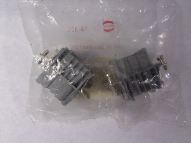 Harting 09-16-024-3101 Heavy Duty Female Insert 10A 600V 24Pos+1GRD 2-Pack NWB