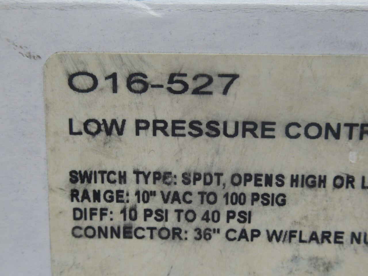 Ranco O16-527 Low Pressure Control SPDT 0.3-7 bar Range *MISSING COVER* USED