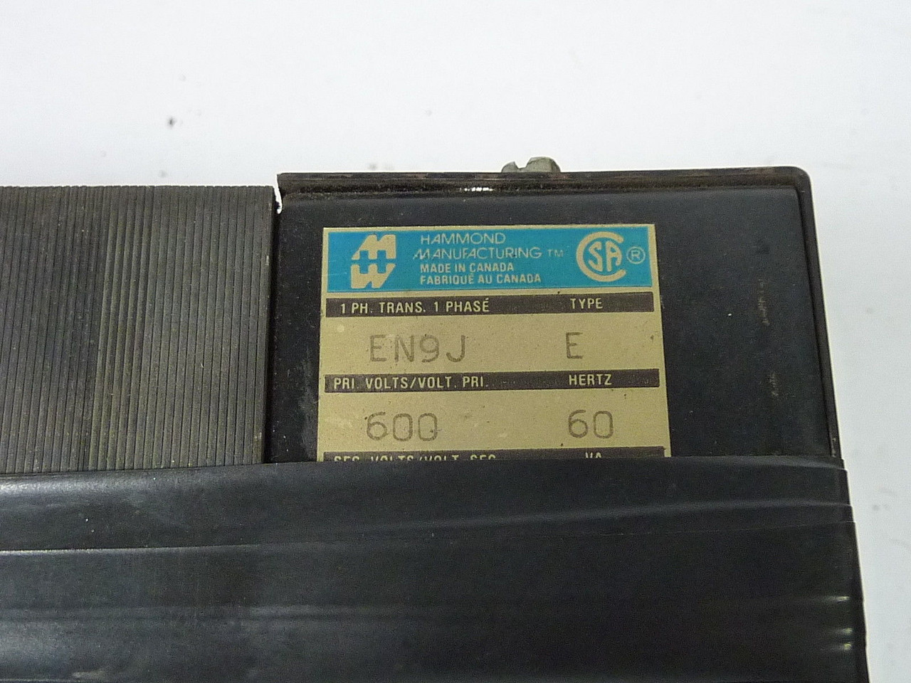 Hammond EN9J General Purpose Transformer 1000VA Pri 600V Sec 120V 60Hz USED