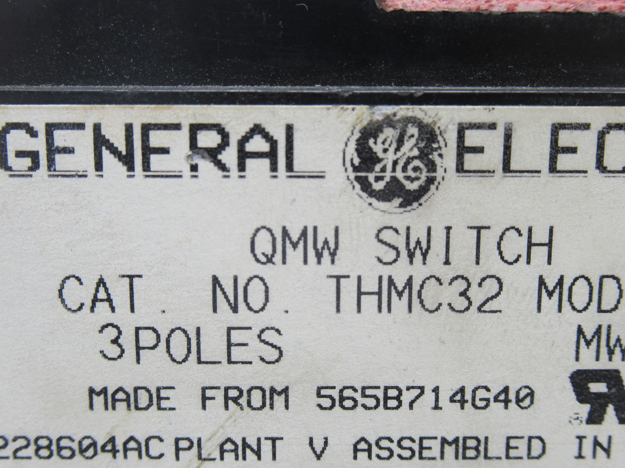 General Electric THMC32 QMW Disconnect Switch 60A 300V 3-Pole USED