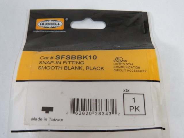 Hubbell SFSBBK10 (Lot of 9) Snap-in Fitting Smooth Black ! NOP !