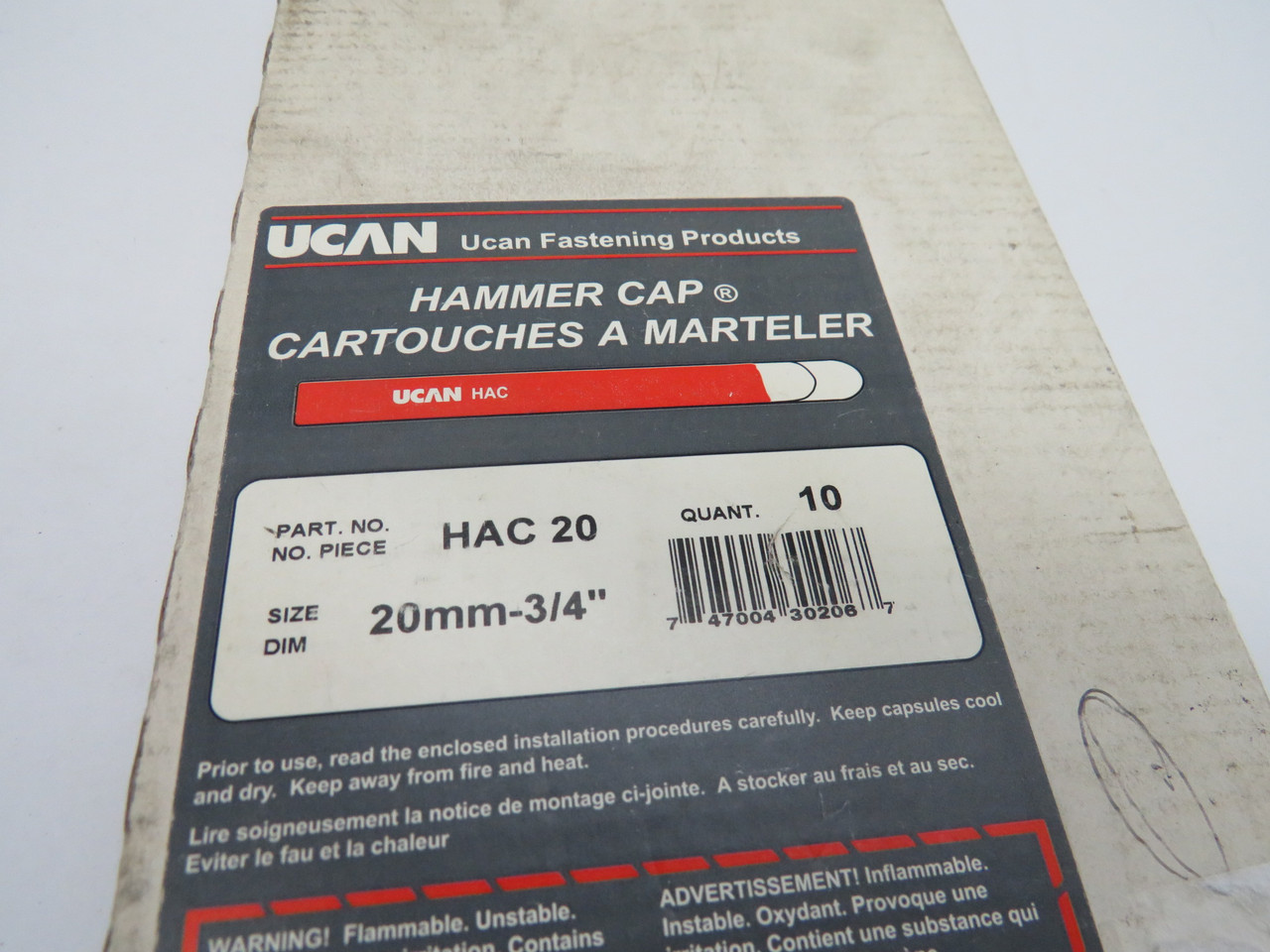 UCAN HAC-20 Hammer Capsule Adhesive Anchor 20mm Lot of 5 NEW