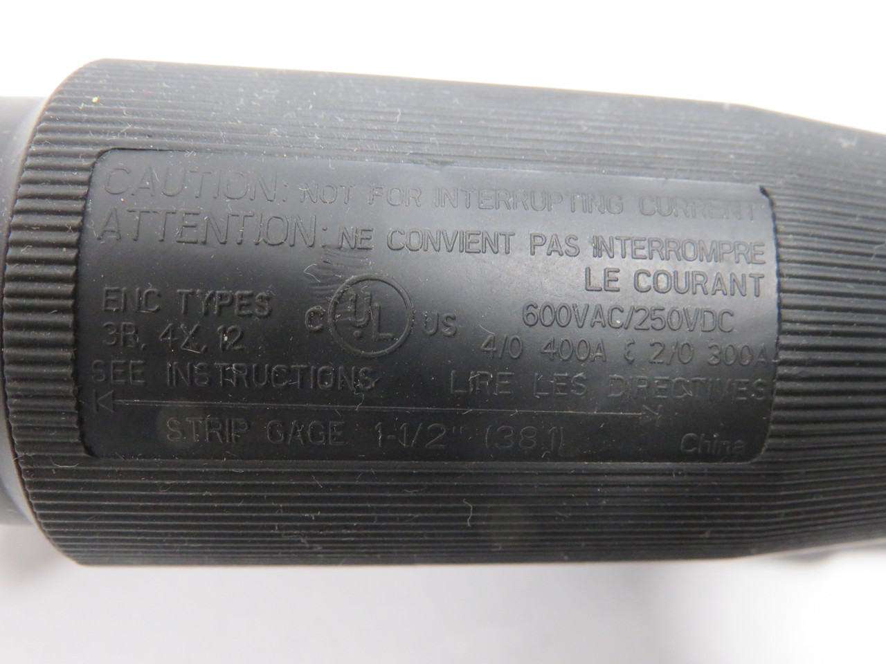 Hubbell HBL300MBK Single-Pole Connector Plug 400A 600V AC 250V DC USED