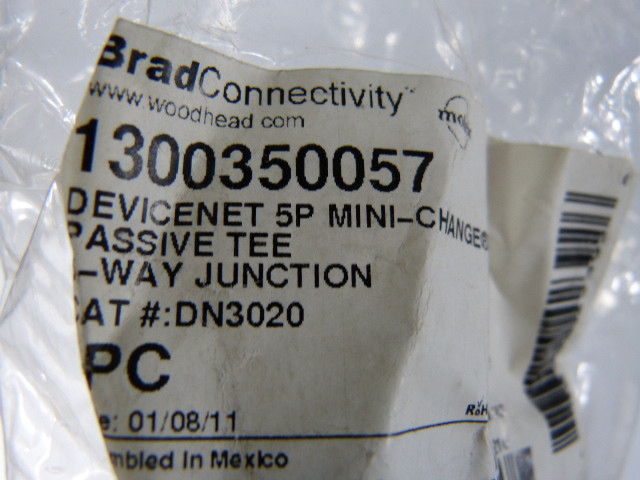 Brad Connectivity 1300350057 DeviceNet 3Way T-Junction 5P Connector (DN3020) NWB