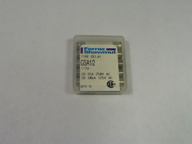 Ferraz Shawmut GSA1/2 Time Delay Fuse 1/2A 5-Pack ! NEW !