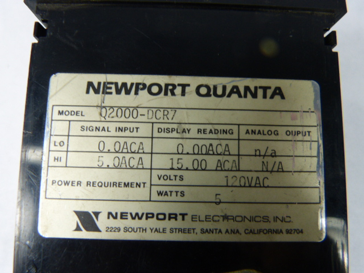 Newport Quanta Q2000DCR7 Digital Panel Meter 4 Digit 0-100ACA USED