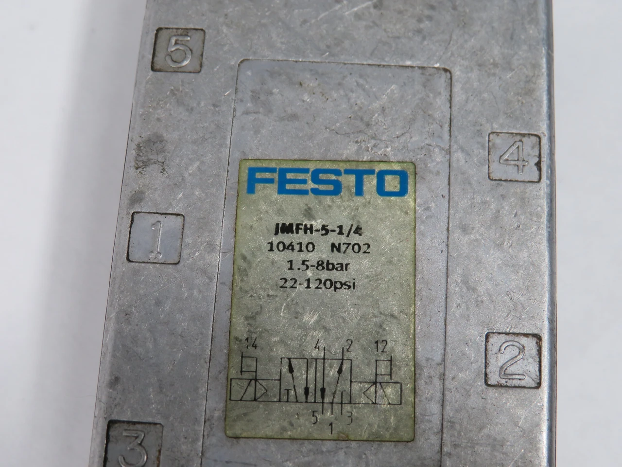 Festo JMFH-5-1/4 Solenoid Valve 120PSI 1.5-8Bar USED