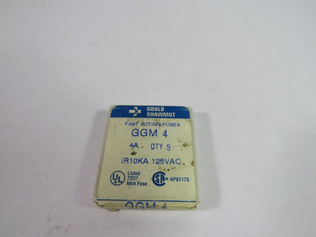 Ferraz Shawmut GGM4 Fast Acting Fuse 4A 250V 5-Pack ! NEW !