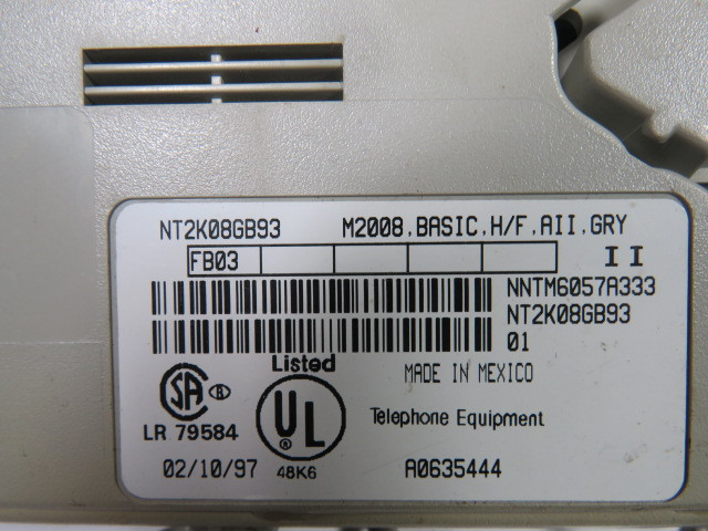 Meridian NT2K08GB93 Gray Telephone M2008 DISCOLORED USED