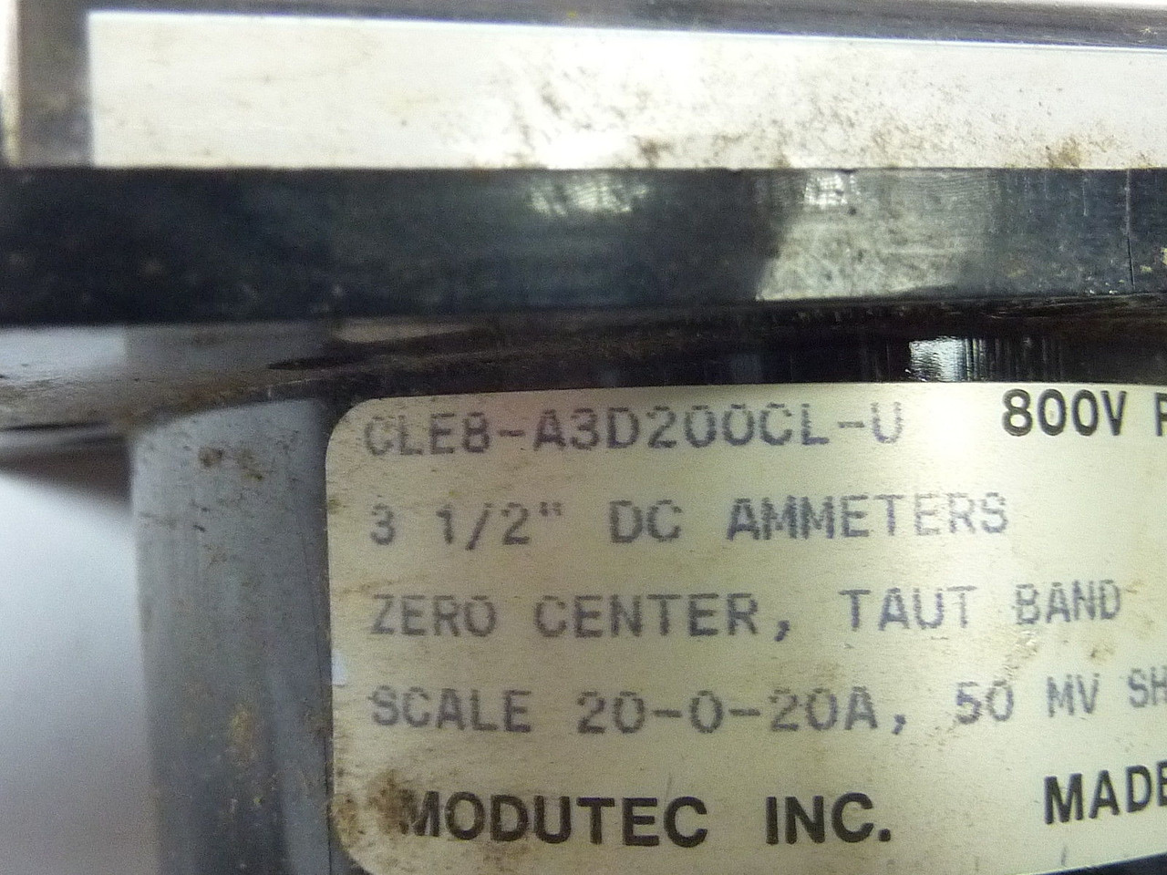 Modutec CLE8-A3D200CL-U DC Amperes Meter USED