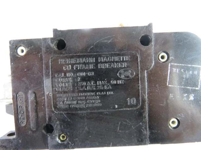 Heinemann CD1-G3-U-010 Circuit Breaker 10A 1-Pole 120/240VAC USED