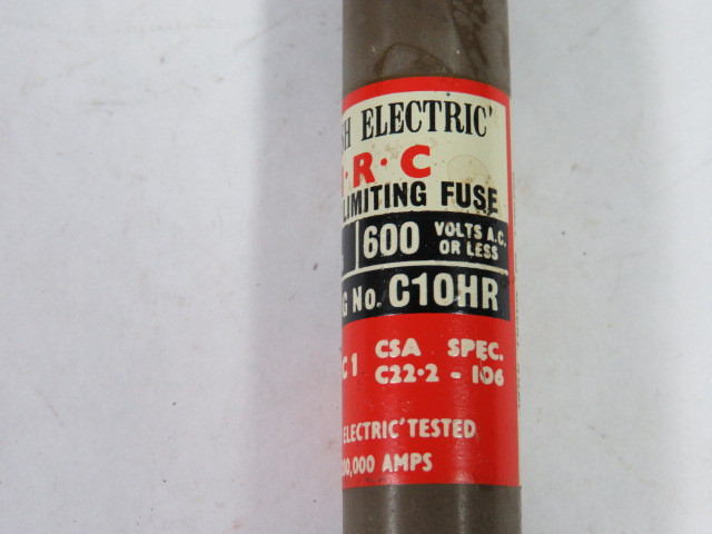 English Electric C10HR Energy Limiting Fuse 10A 600V USED
