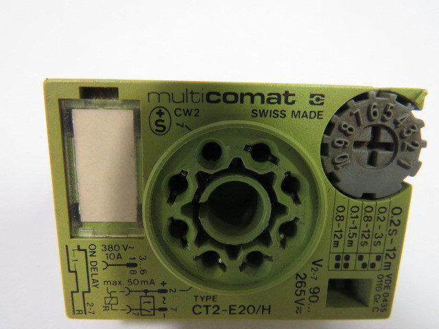 Mulicomat CT2-E20/H Plug-In Timer Connector 2s-12m 90-265VDC 8-Pin USED