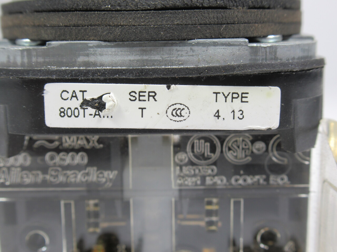Allen-Bradley 800T-A2A2 Series T Push Button Black Flush Head 2NO USED