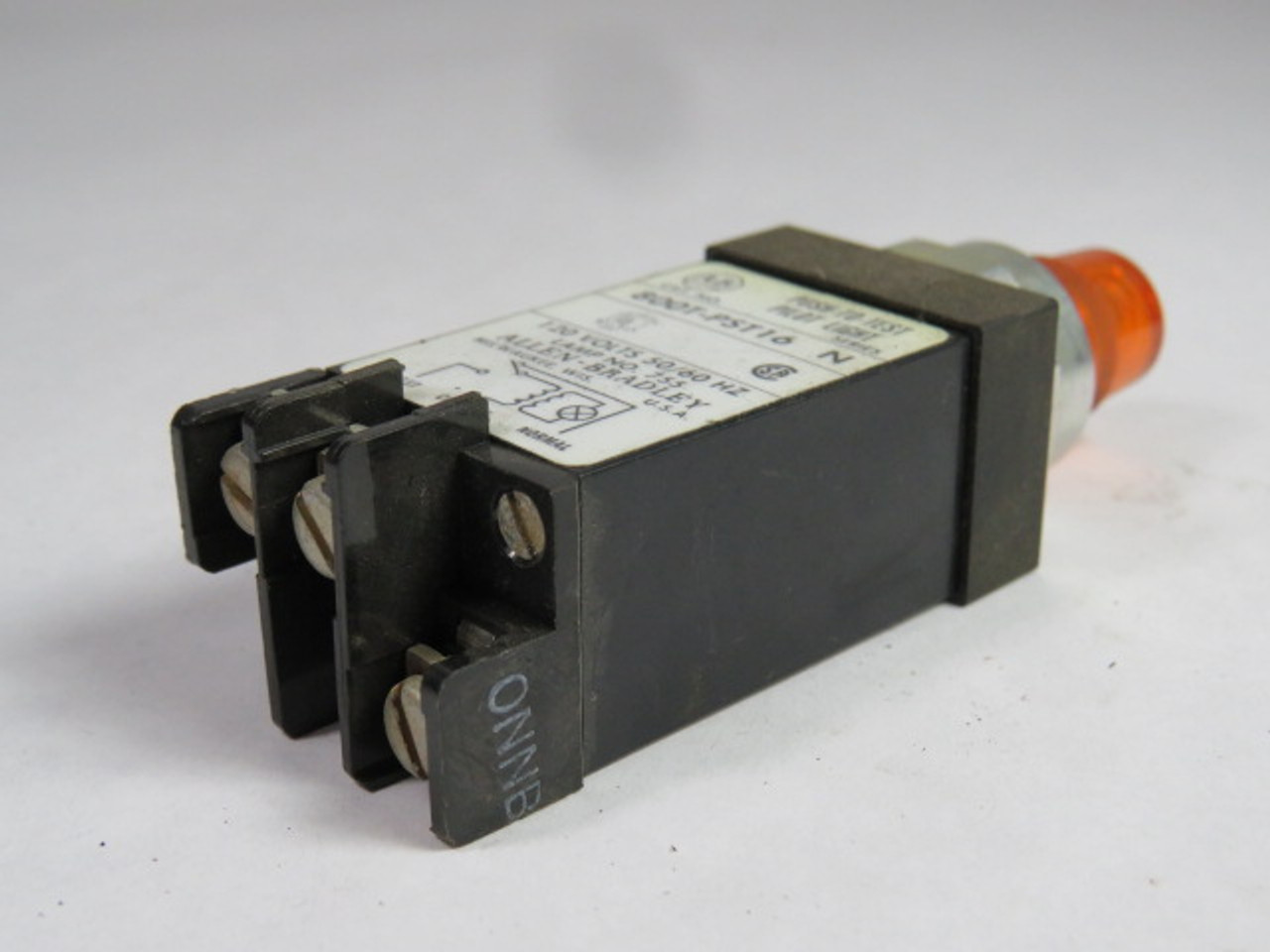 Allen-Bradley 800T-PST16A Series N Push-to-Test Pilot Light 120VAC Amber USED