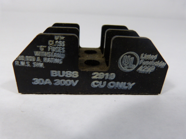 Bussmann 2919 Fuse Holder 30A 300V 2-Pole USED