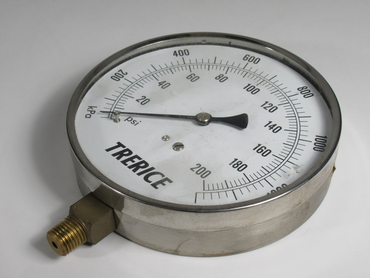 Trerice 500XB Pressure Gauge 0-200 psi 4.5" Dial 1/4" Bottom Mount NO BACK USED