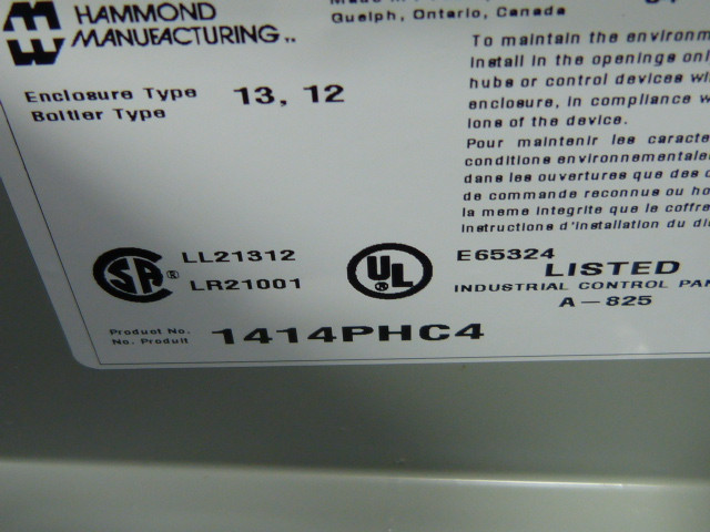 Hammond 1414PHC4 Steel Junction Box Enclosure 6In x 4In x 4In ! NOP !