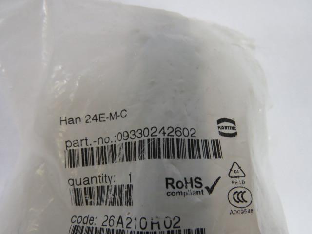 Harting 09330242602 HAN24E-M-C 24Pin Male Connector 16A 500V ! NWB !