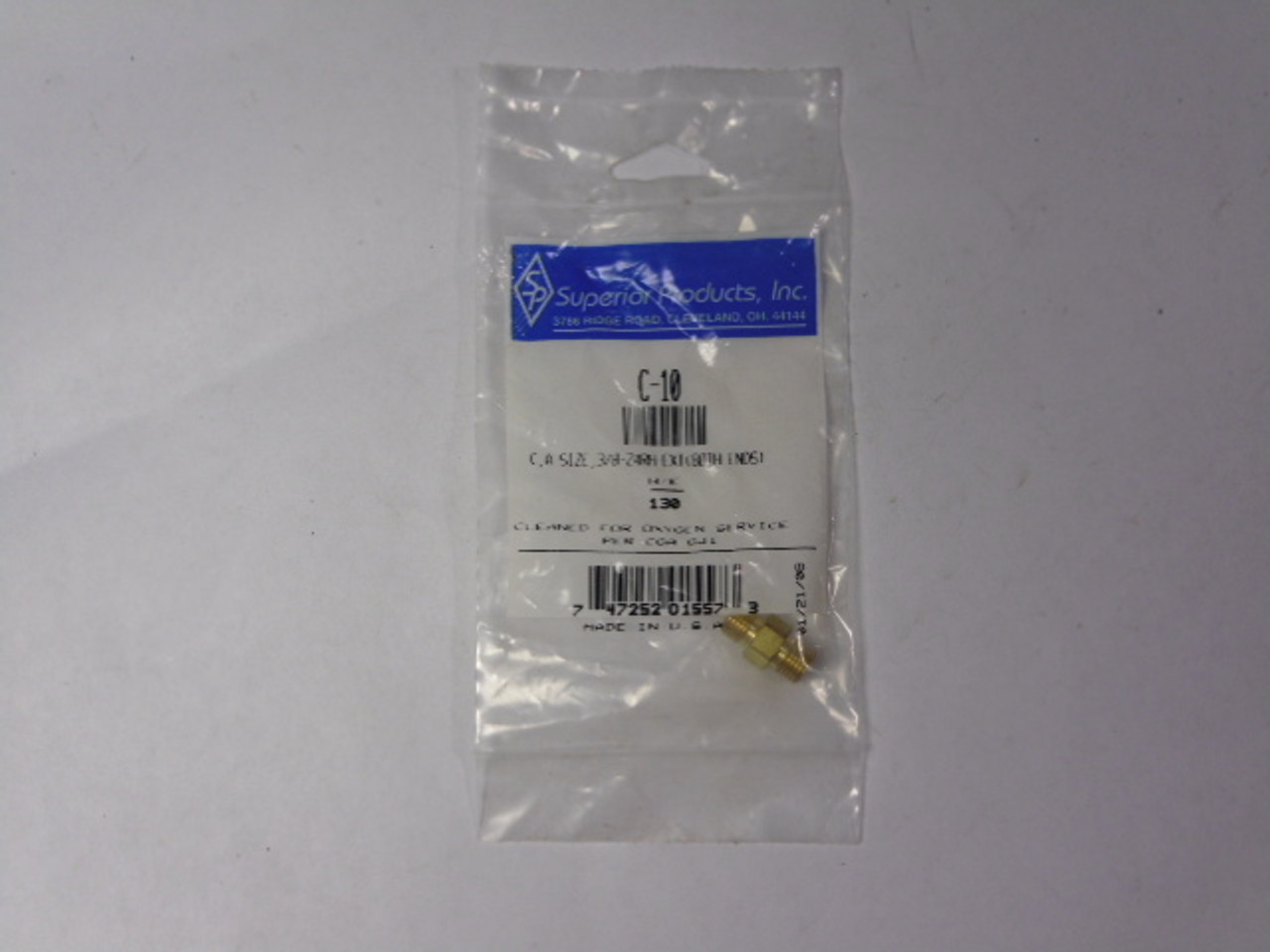 Superior Products Inc C-10 Brass Hose Coupler 3/8"-24RH-Ext ! NWB !