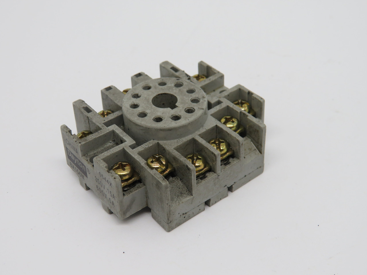 Dayton 6X156M Relay Socket 5-15A 300-600V USED