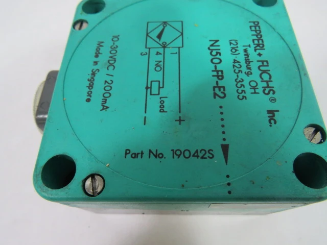 Pepperl+Fuchs 19042S Inductive Proximity Sensor 30VDC 200mA 50mm Range USED