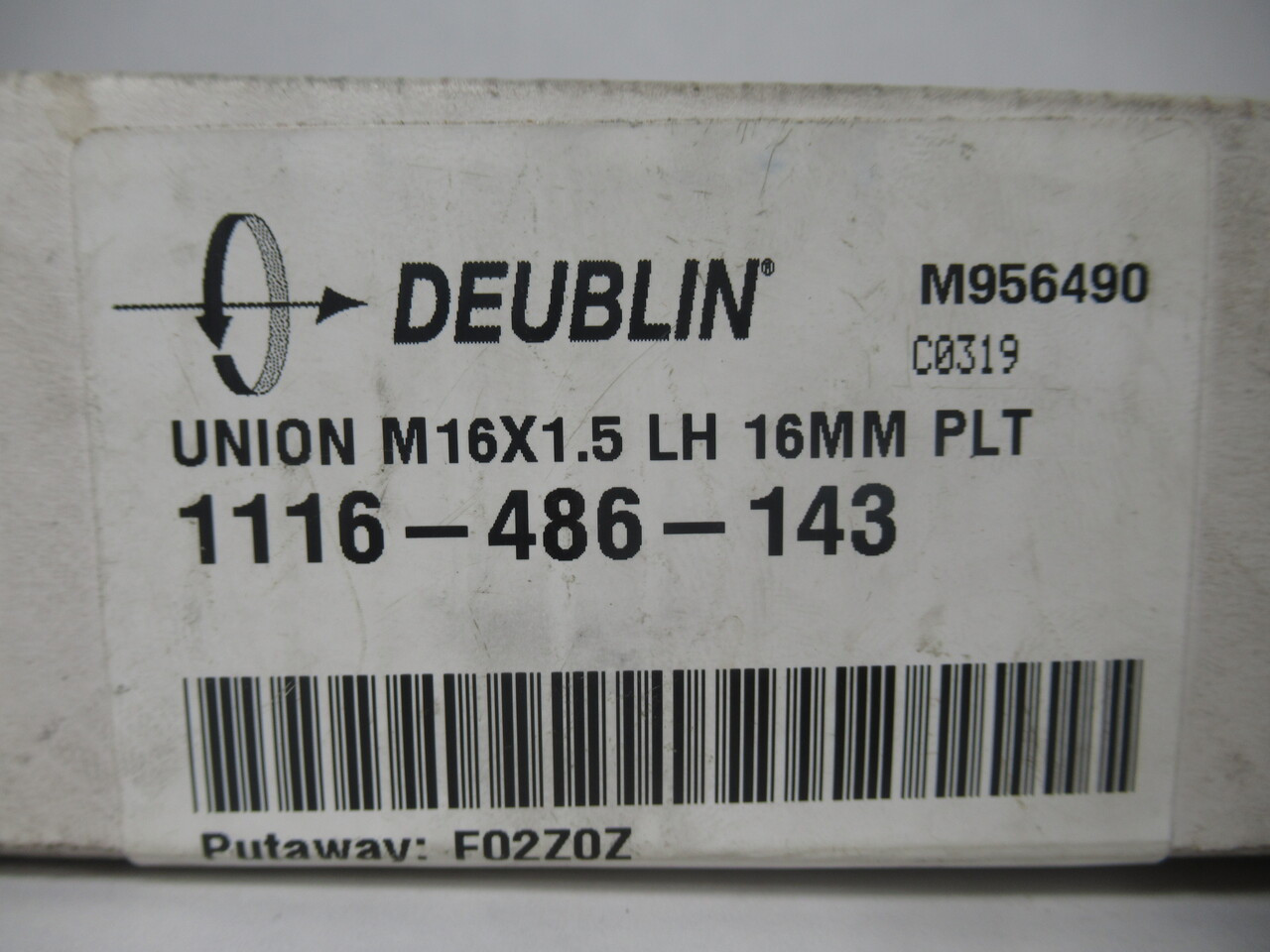 Deublin 1116-486-143 Rotary Union M16 x 1.5 LH 16mm PLT USED