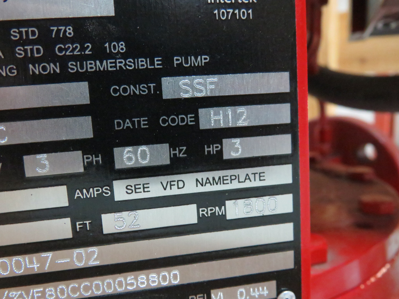 Bell & Gossett e-80 2X9.5C Centrifugal Pump C/W Weg 3.0HP 1765RPM 200/400V NEW