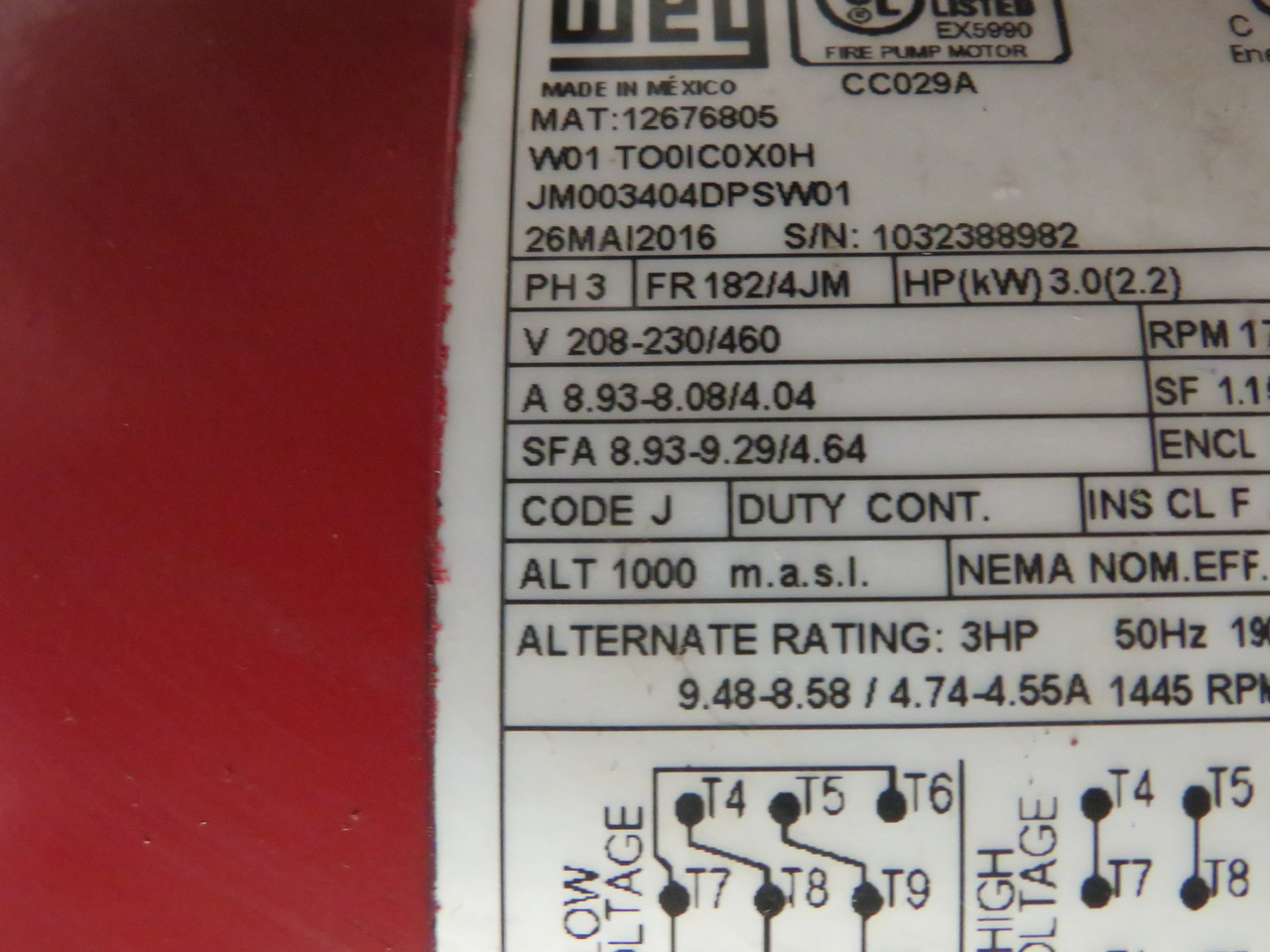 Bell & Gossett e80 3X3X7C Centrifugal Pump C/W Weg 3.0HP 1765RPM NEW