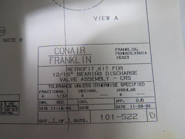 Conair Franklin 101-522 Bearing Discharge Valve Assembly Retrofit Kit ! NEW !