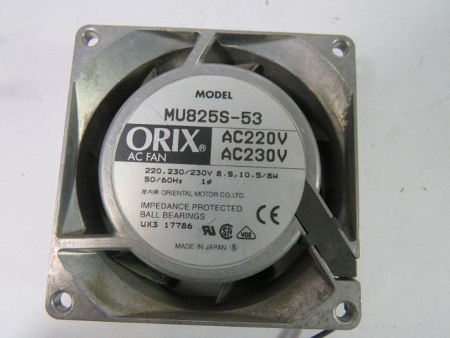 Orix MU825S-53 Axial Fan 230VAC 8.5W 2750RPN USED