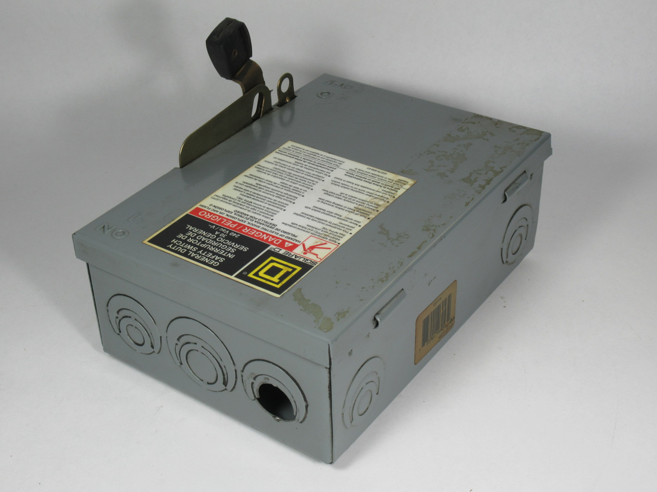 Square D D221N Single Throw Safety Switch 30A 240VAC 60Hz. 2-Pole USED